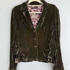 Elie Tahari Olive Green Velvet Blazer